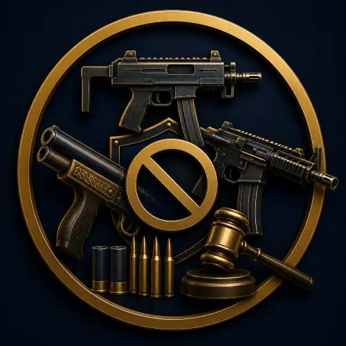 Possession of banned weapons such as machine guns and sawed-off shotguns