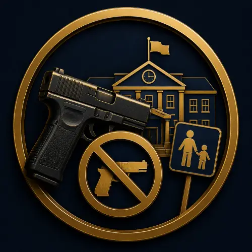 Firearm charge for violating gun-free zones like school property and state parks